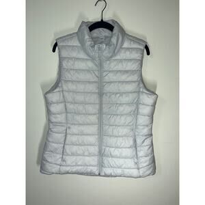 Old Navy Active Womens Narrow Channel Puffer Vest White Large GUC